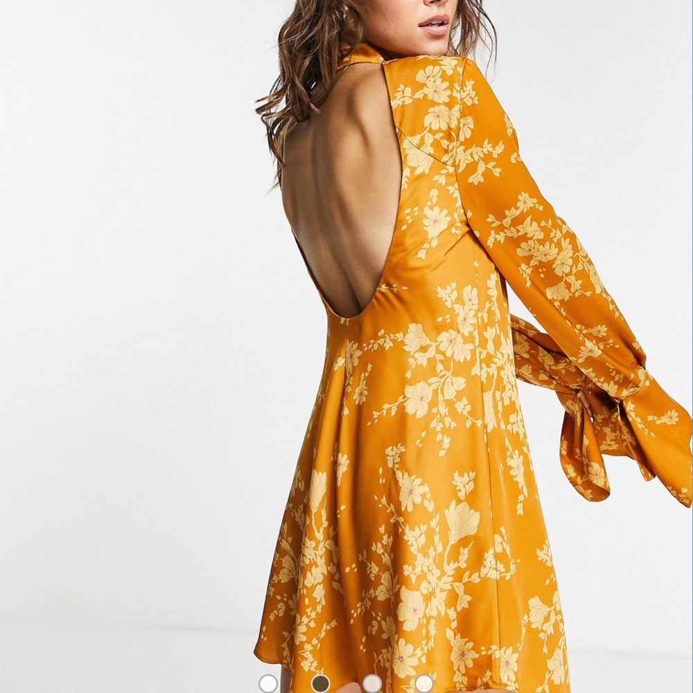 Free People aries long sleeve printed mini dress